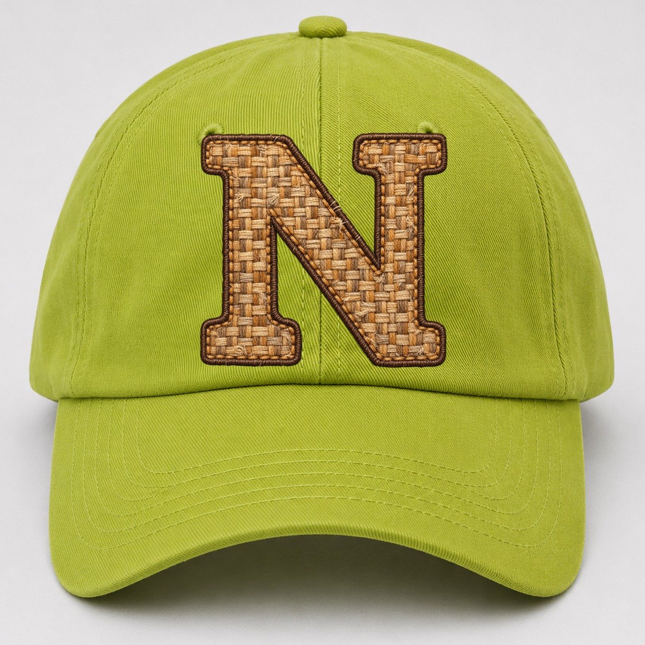 Woven Tweed N Monogram Baseball Cap – Fluorescent Green