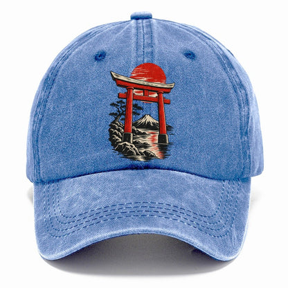 Torii Gate Mount Fuji Sunset Classic Cap – Summer Sky