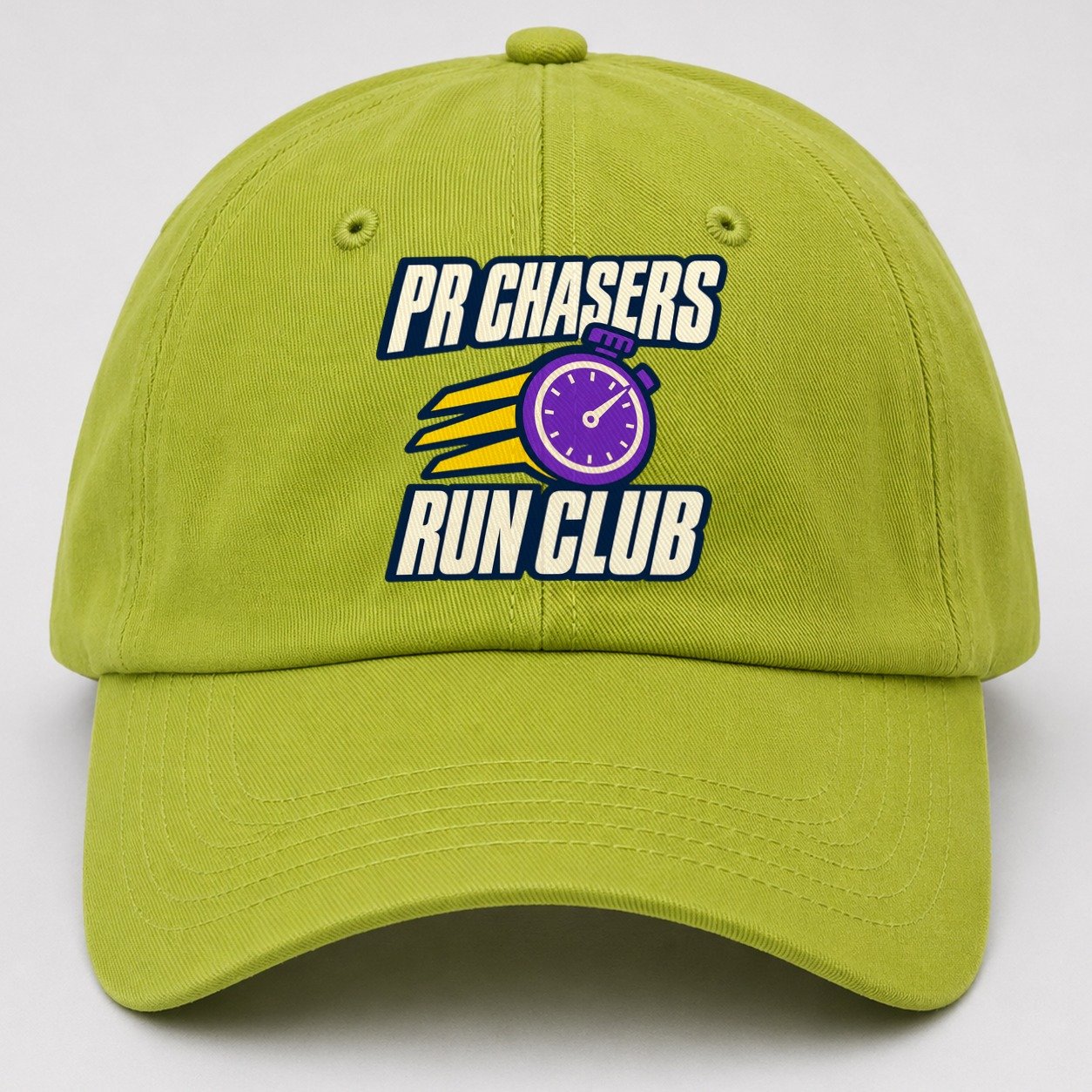 Pr Chasers Run Club 90S Running Clubs Baseball Cap – Fluorescent Green