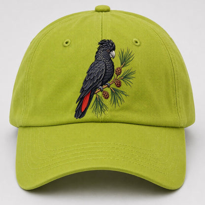 Glossy Black Cockatoo And She Oak Cones Australia Cultural Icons Baseball Cap – Fluorescent Green