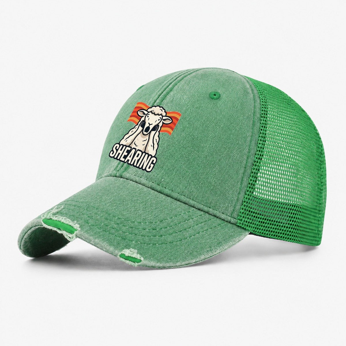 Sheep Scream Shearing Scream Washed Trucker Hat – Ink Green