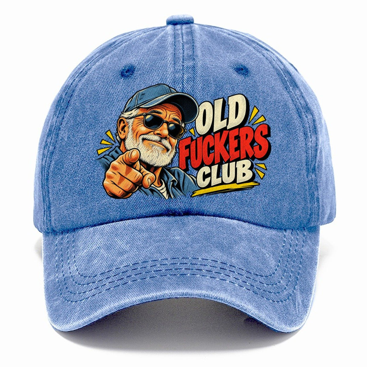 Old Fuckers Club Pointing Grandpa Classic Cap – Summer Sky