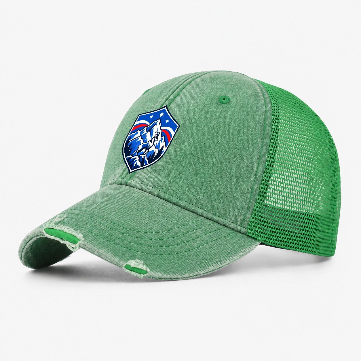 Slovenia Minimal Emblem Country Logos Washed Trucker Hat – Ink Green