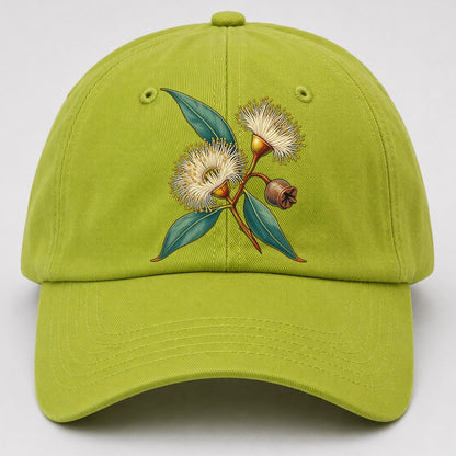 Tasmania Blue Gum Blossom And Capsule Australia Cultural Icons Baseball Cap – Fluorescent Green