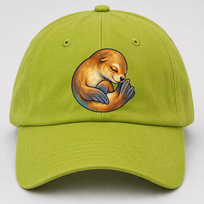 Sea Lion Curled Nap Sea Sprite Baseball Cap – Fluorescent Green