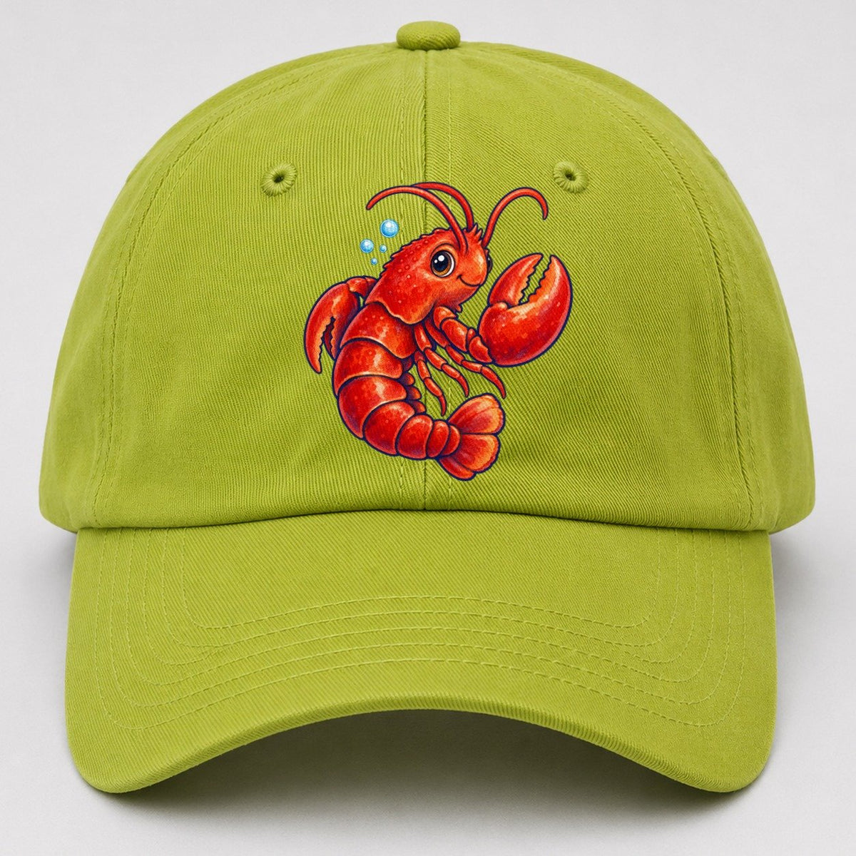 Lobster Tail Curl Sea Sprite Baseball Cap – Fluorescent Green