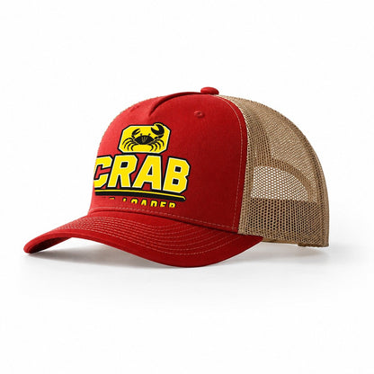 Crab Side Loader Heavy Duty Trucker Hat – Red Khaki