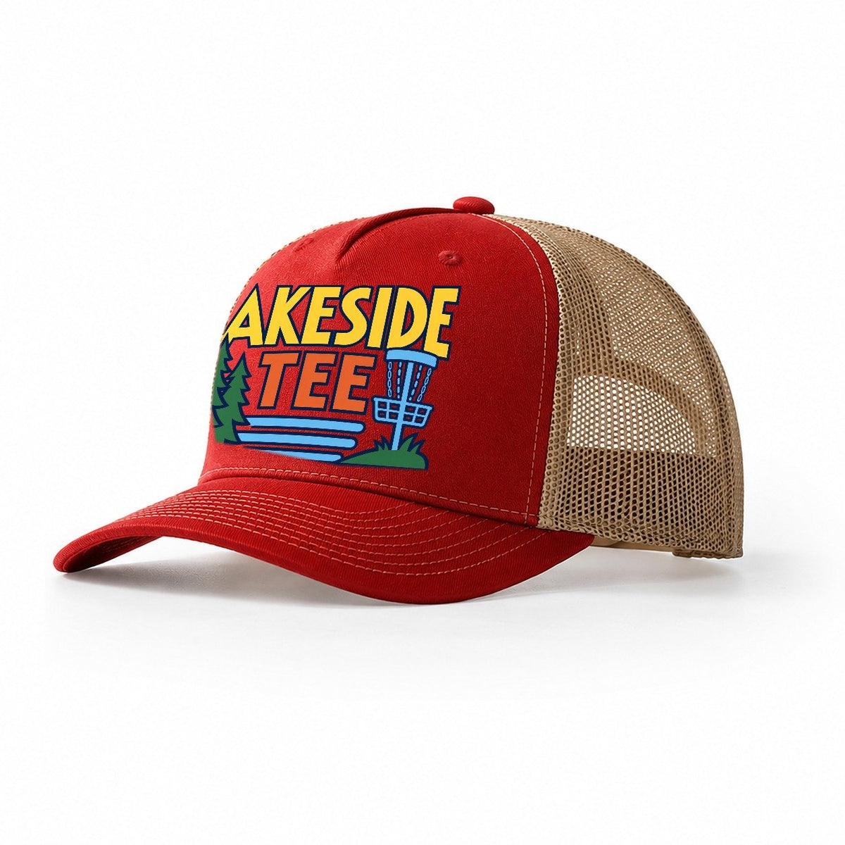 Lakeside Tee Disc Golf Trucker Hat – Red Khaki