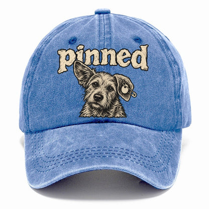 A Scruffy Dog Head With A Safety Pin Through The Ear Tag Bark For Me Classic Cap – Summer Sky