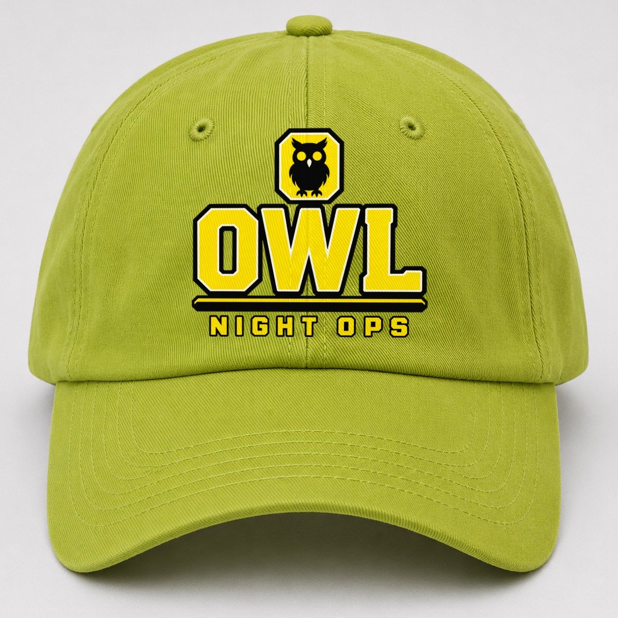 Owl Night Ops Heavy Duty Baseball Cap – Fluorescent Green