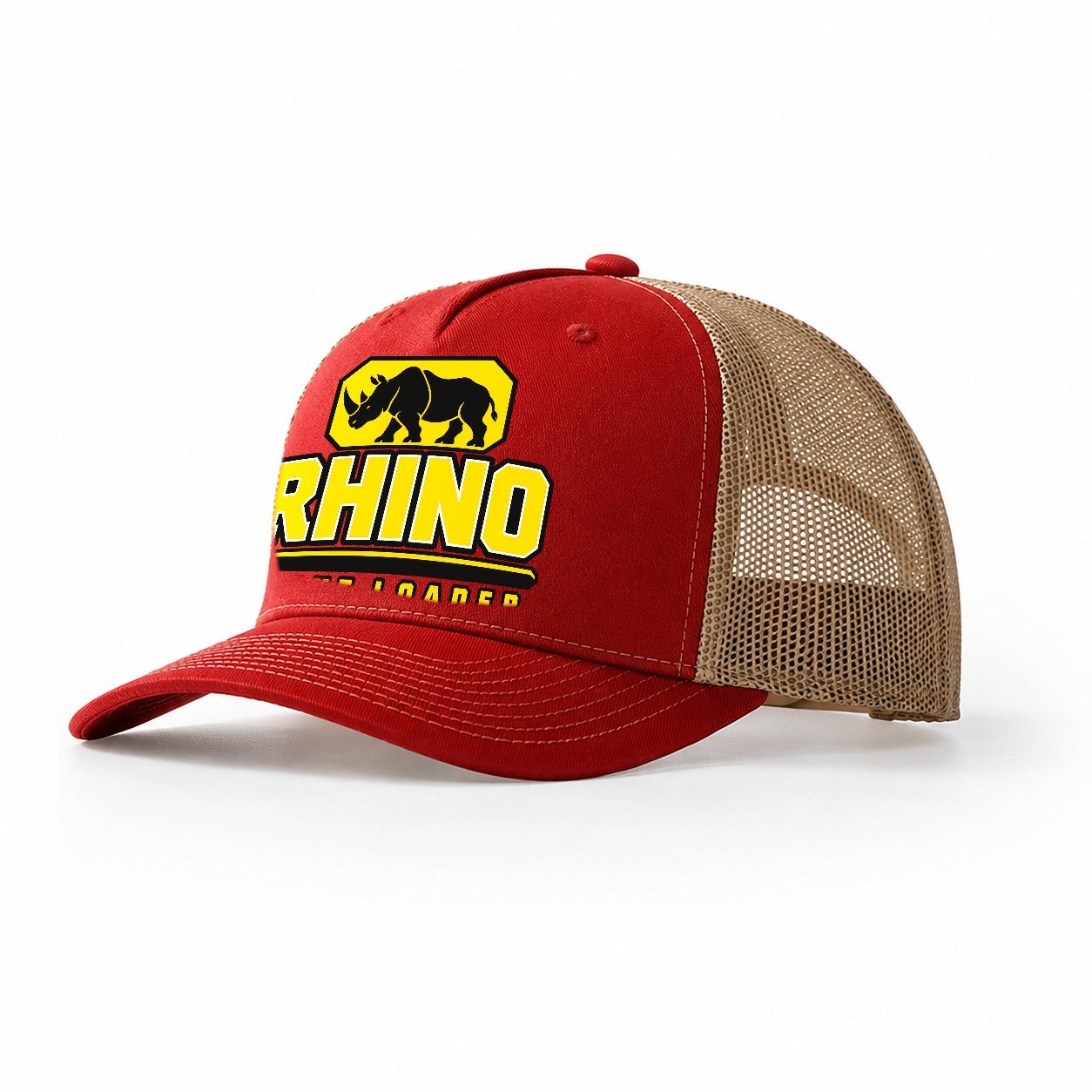 Rhino Front Loader Heavy Duty Trucker Hat – Red Khaki