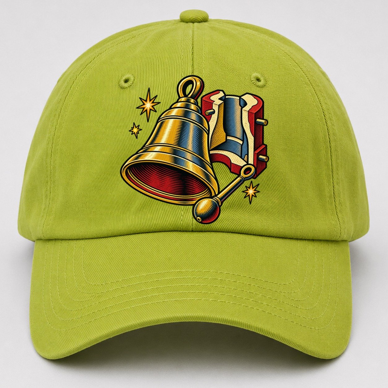 Bellfounder Handbell Mould And Clapper Uk Culture Heritage Baseball Cap – Fluorescent Green