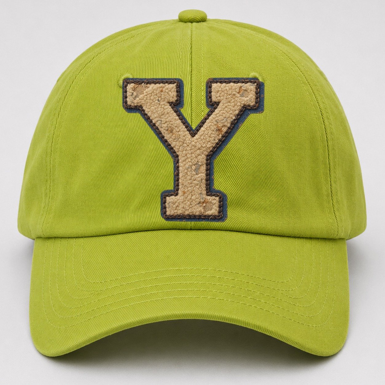 Varsity Chenille Y Monogram Baseball Cap – Fluorescent Green