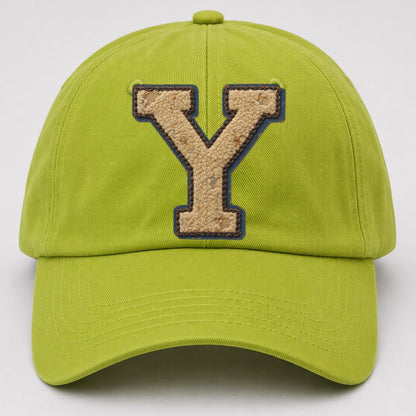 Varsity Chenille Y Monogram Baseball Cap – Fluorescent Green