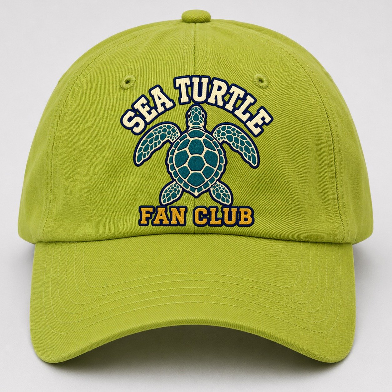 Sea Turtle Fan Club Baseball Cap – Fluorescent Green
