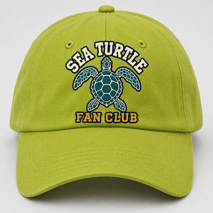 Sea Turtle Fan Club Baseball Cap – Fluorescent Green