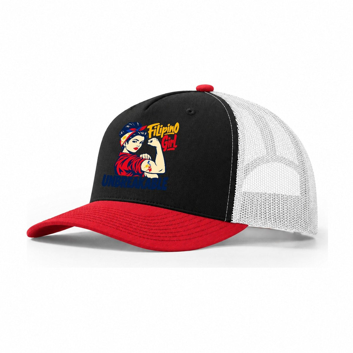 Filipino Girl Unbreakable Trucker Hat – Black Red White