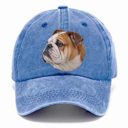Bulldog Serious Side Profile Character Club Classic Cap – Summer Sky