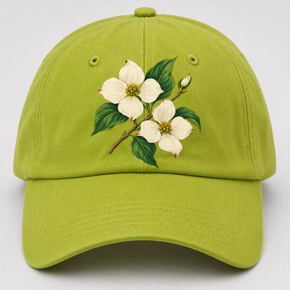 British Columbia Pacific Dogwood Bloom Canada Cultural Icons Baseball Cap – Fluorescent Green