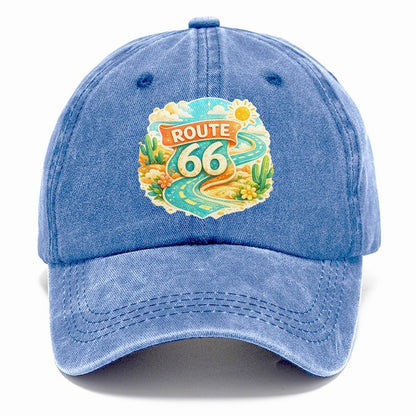 Route 66 Highway Shield Classic Cap – Summer Sky