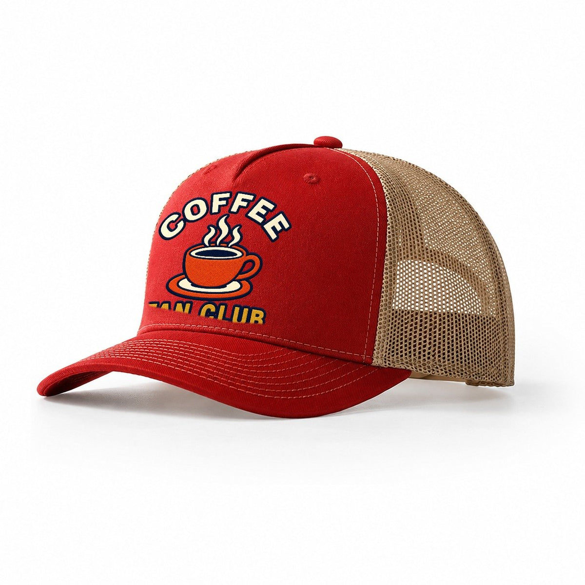 Coffee Fan Club Trucker Hat – Red Khaki