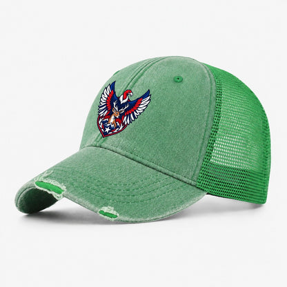 Chile Minimal Emblem Country Logos Washed Trucker Hat – Ink Green