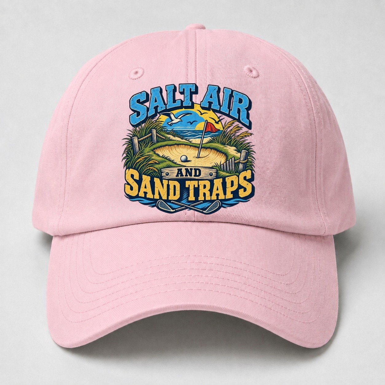 Salt Air And Sand Traps Golf Life Baseball Cap – Pink