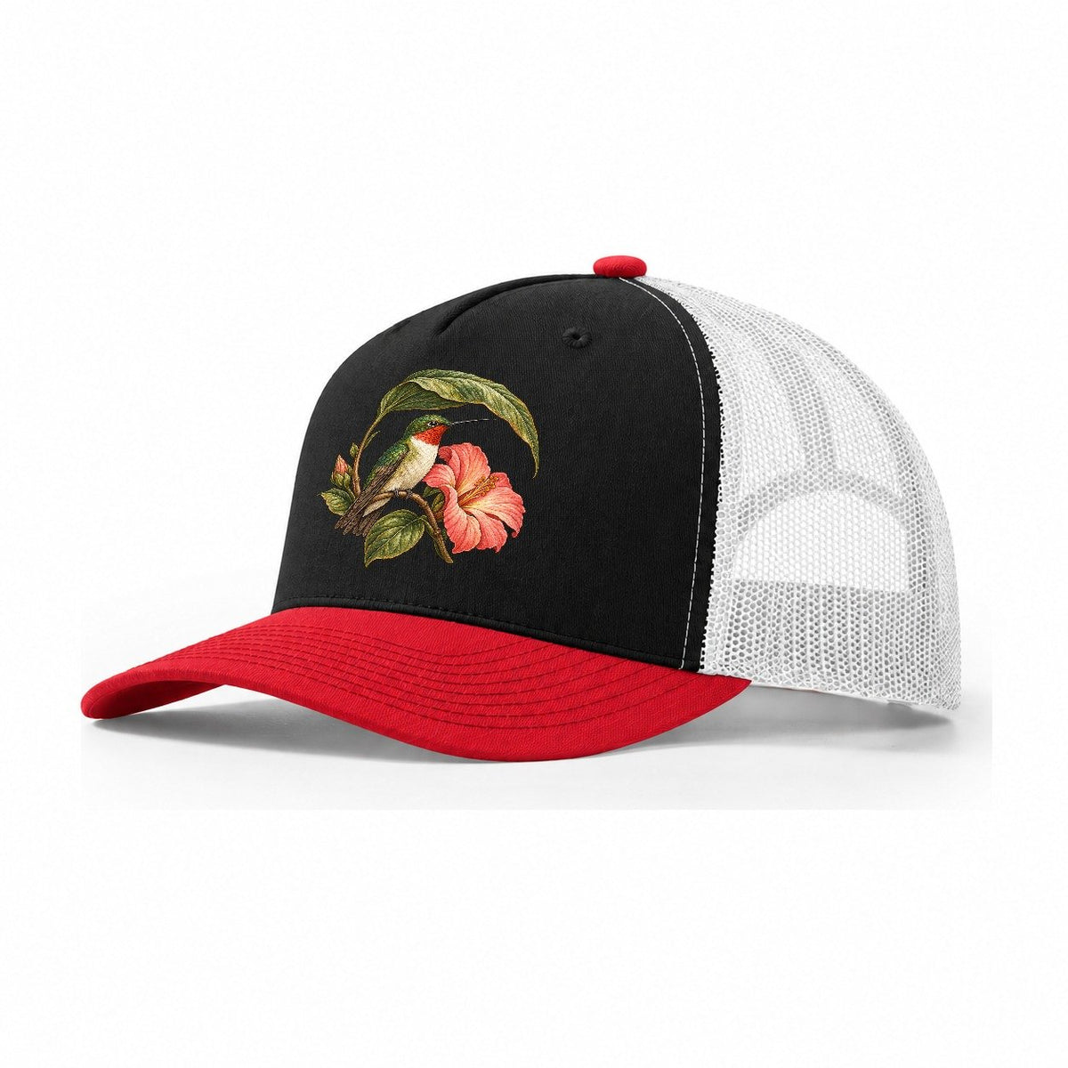 Hummingbird Rain Rest Everyday Originals Trucker Hat – Black Red White
