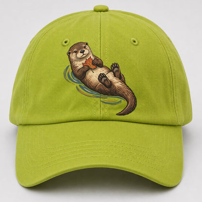 Otter Floating Leaf Gentle Wild Baseball Cap – Fluorescent Green