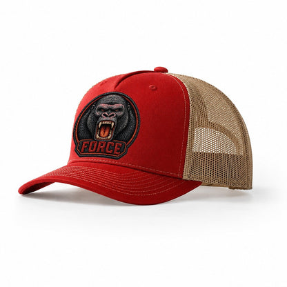 Gorilla Force Badge Trucker Hat – Red Khaki