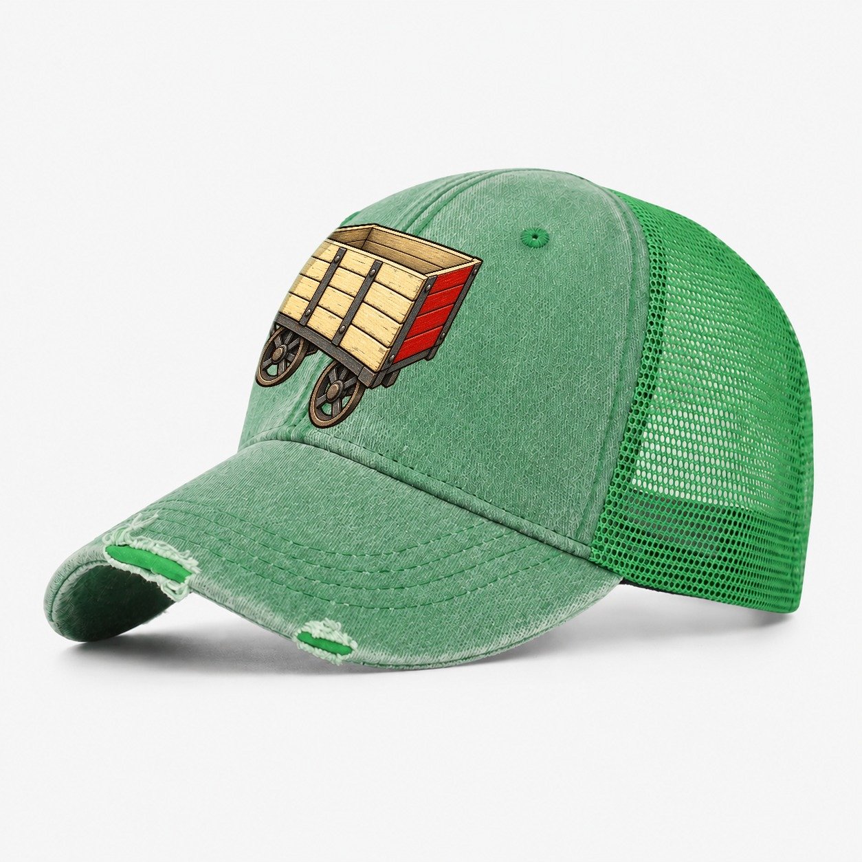 Open Goods Wagon Model Railways Washed Trucker Hat – Ink Green