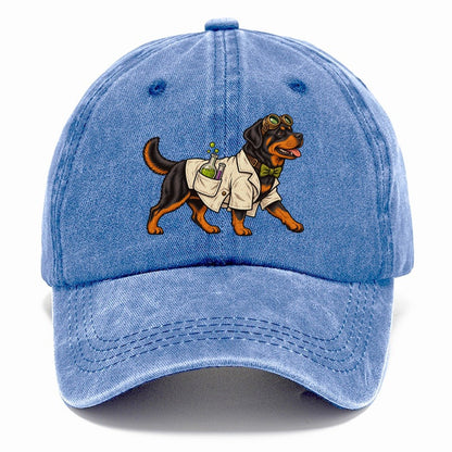 One Rottweiler In Halloween Costume Mad Scientist Costume With A Tiny Lab Coat And Goggles Halloween Dog Parade Classic Cap – Summer Sky