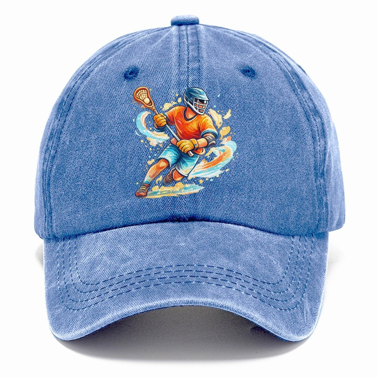 Lacrosse Player Cradling Stick Classic Cap – Summer Sky