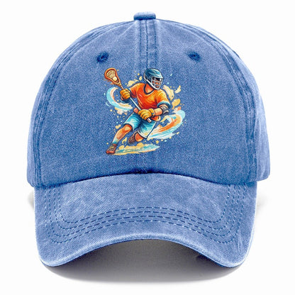 Lacrosse Player Cradling Stick Classic Cap – Summer Sky