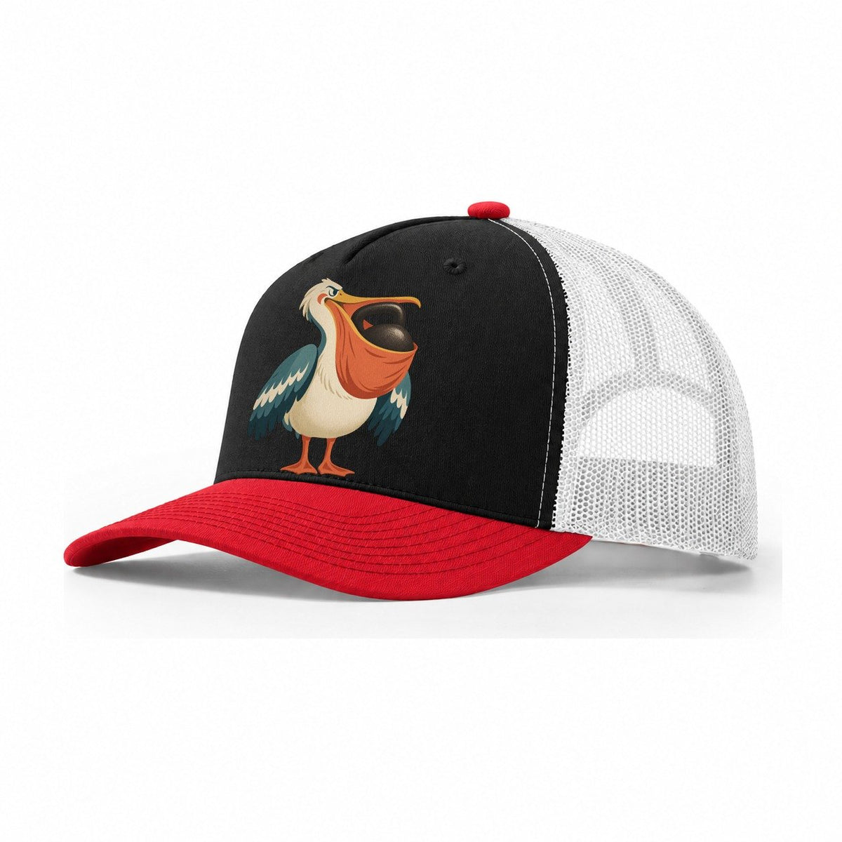 Pelican Pouch Carry Animal Lifters Trucker Hat – Black Red White