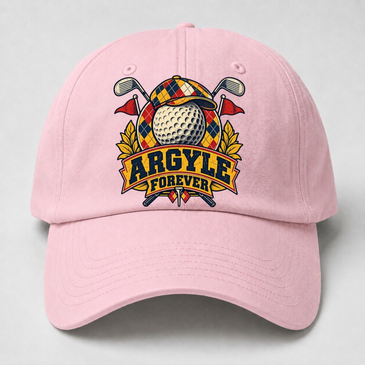 Argyle Forever Golf Life Baseball Cap – Pink