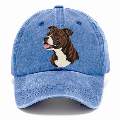 Brindle Pitbull Portrait Classic Cap – Summer Sky
