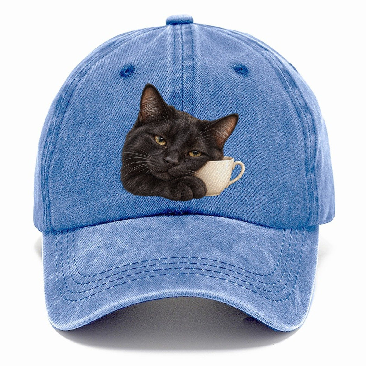 Black Cat Teacup Companion Pastimes Companions Classic Cap – Summer Sky