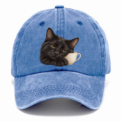 Black Cat Teacup Companion Pastimes Companions Classic Cap – Summer Sky