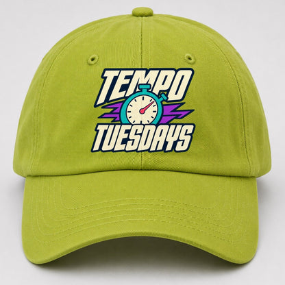 Tempo Tuesdays 90S Running Clubs Baseball Cap – Fluorescent Green