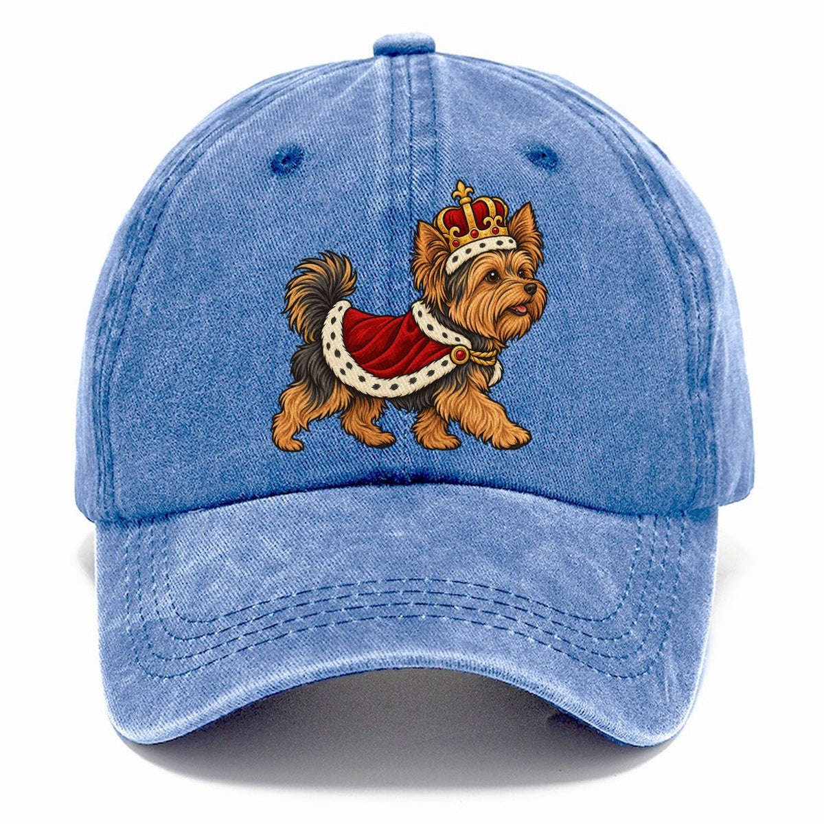 One Yorkshire Terrier In Halloween Costume Little King Costume With A Felt Crown And Short Red Velvet Robe Halloween Dog Parade Classic Cap – Summer Sky