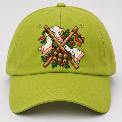 Morris Dance Bells Sticks And Handkerchiefs Uk Culture Heritage Baseball Cap – Fluorescent Green
