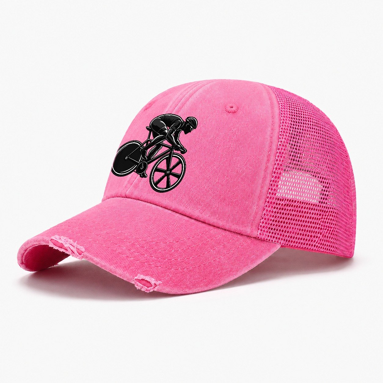 Urban Fixed Gear Rider Cycling Life Washed Trucker Hat – Rose