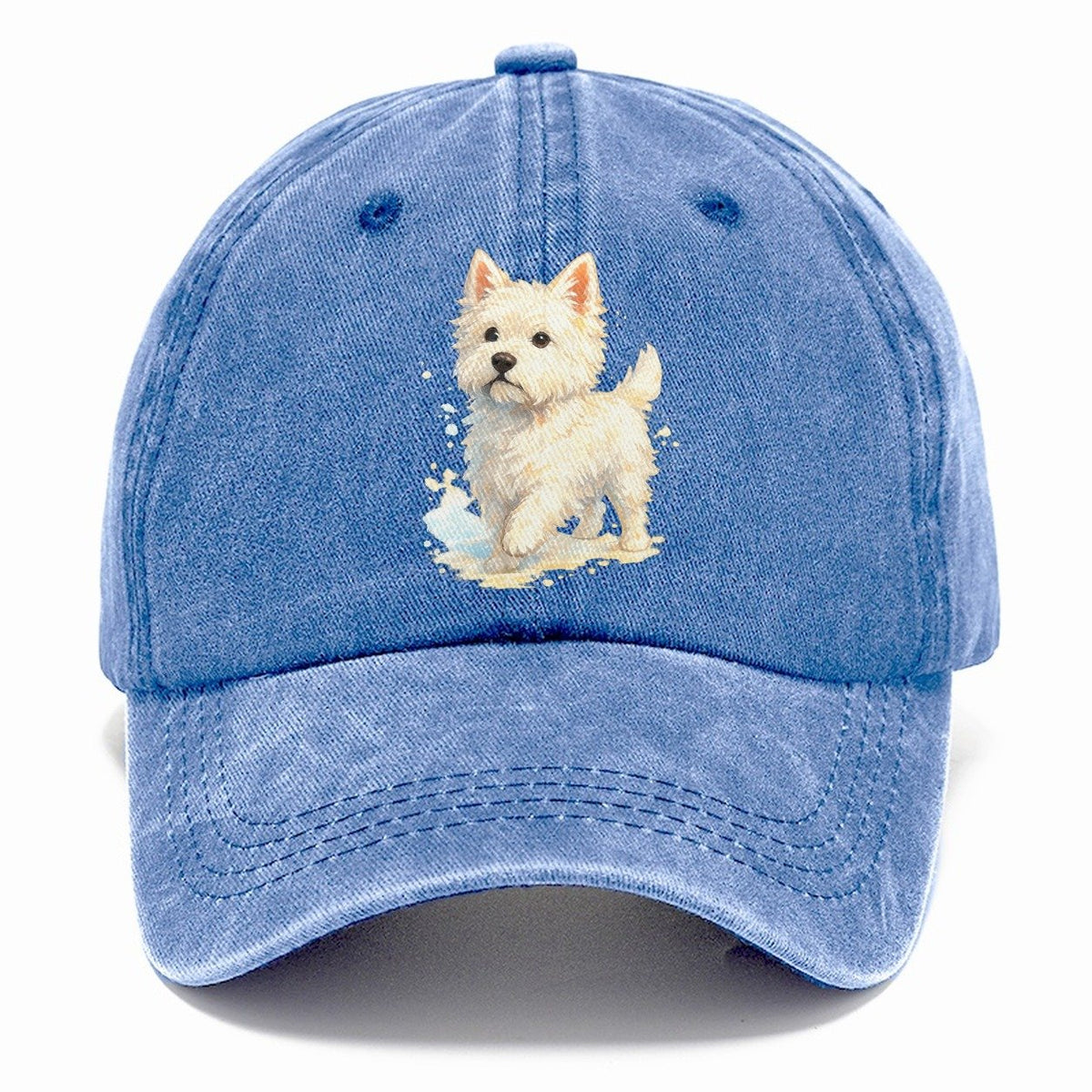 Westie Watercolor Portrait Classic Cap – Summer Sky