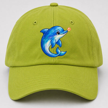 Dolphin Nose Boop Sea Sprite Baseball Cap – Fluorescent Green