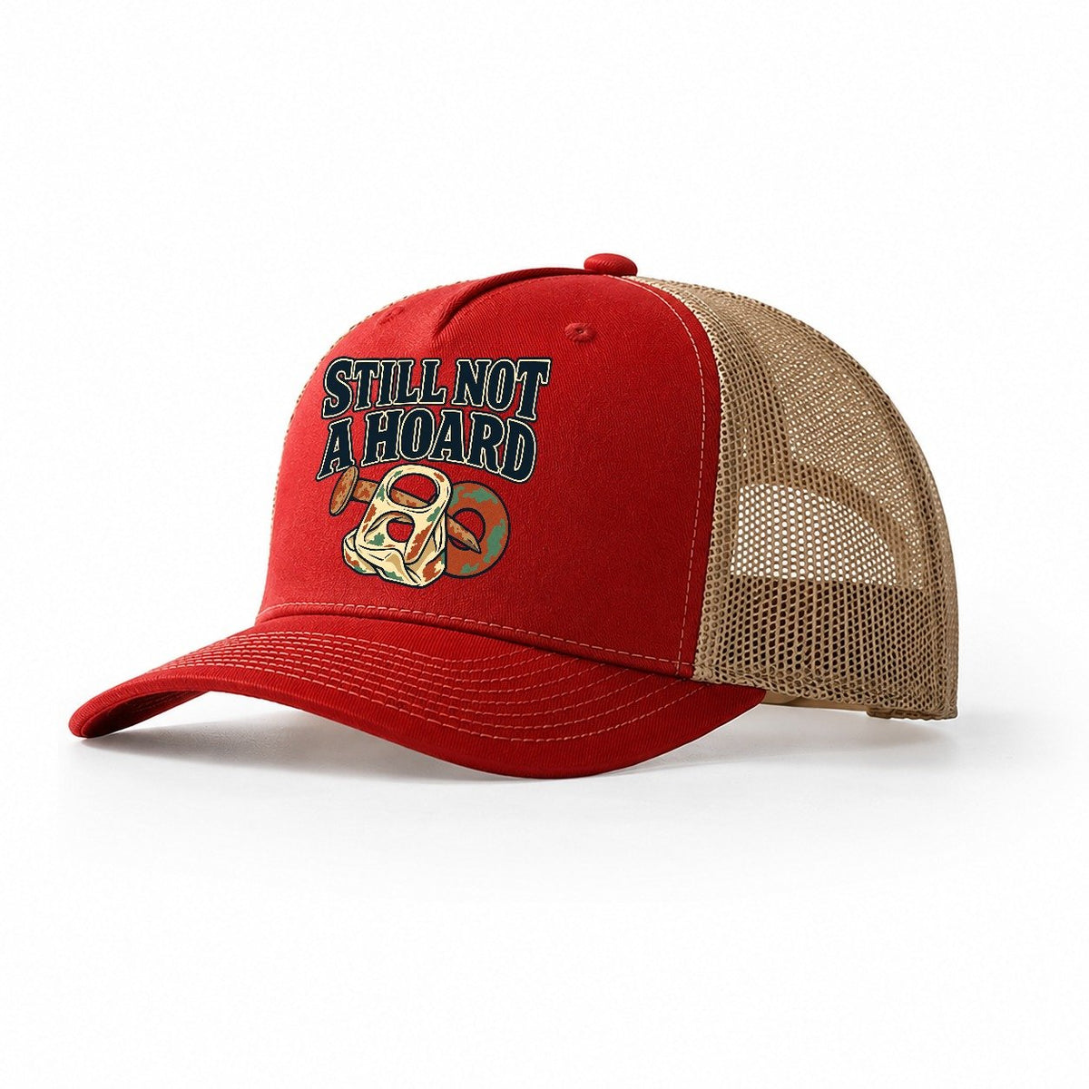 Still Not A Hoard Treasure Hunting Trucker Hat – Red Khaki