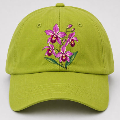 Queensland Cooktown Orchid Australia Cultural Icons Baseball Cap – Fluorescent Green