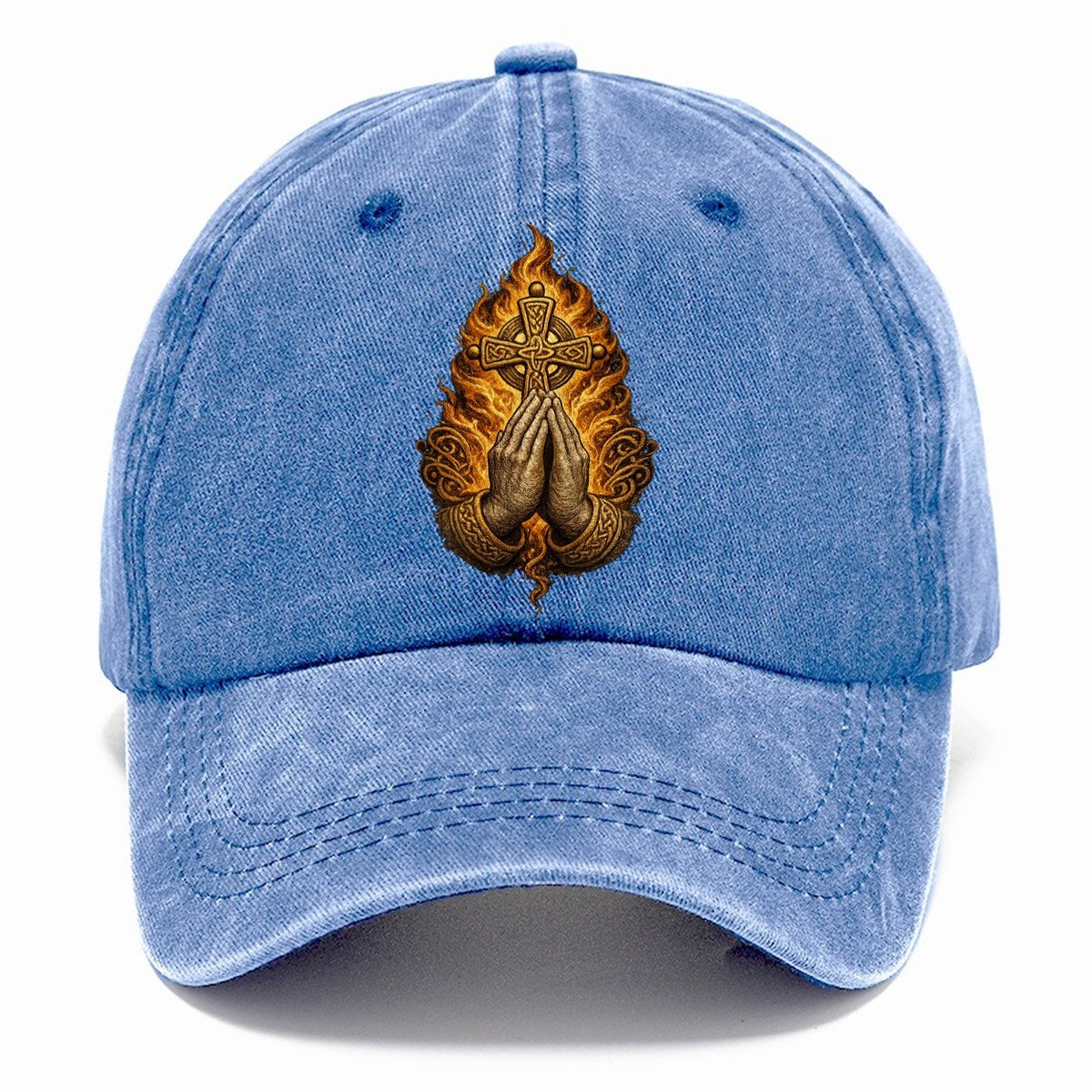 Praying Hands Celtic Cross Classic Cap – Summer Sky