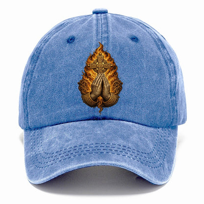 Praying Hands Celtic Cross Classic Cap – Summer Sky
