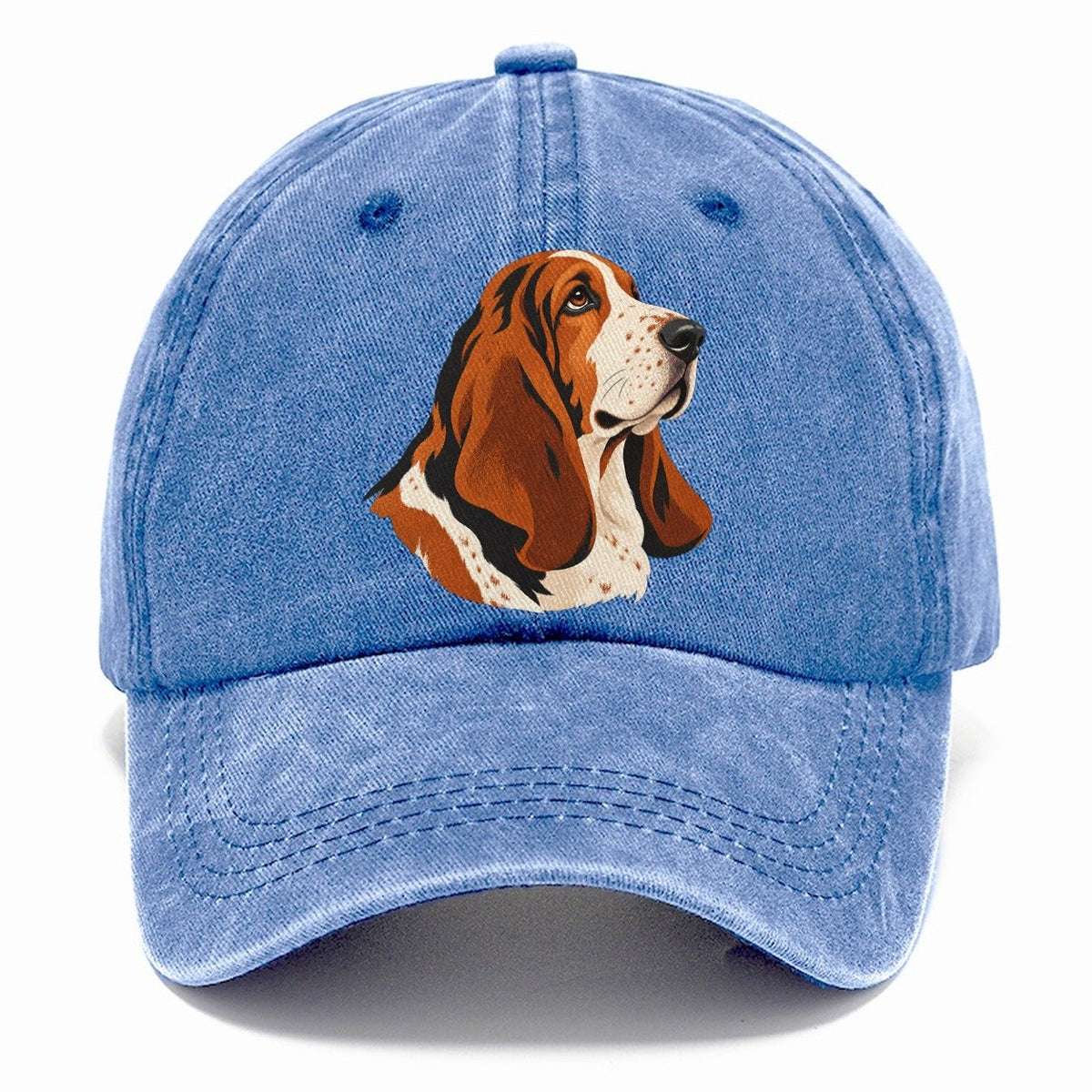 Basset Hound Portrait Classic Cap – Summer Sky